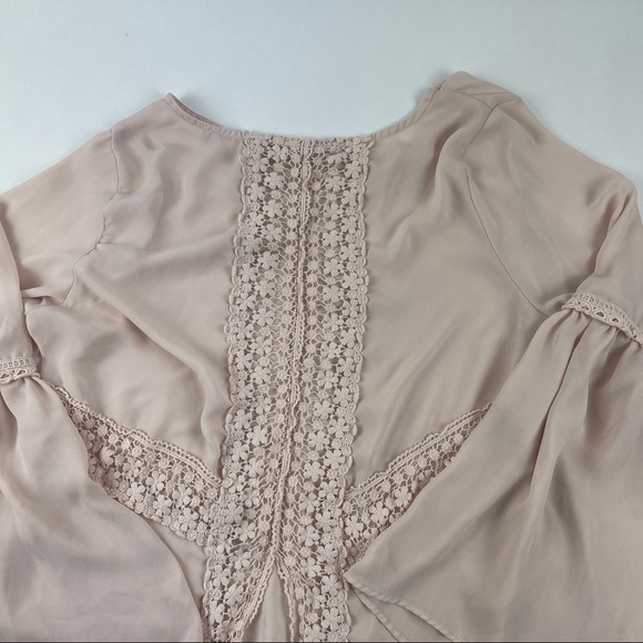 Surf Style Elum Blouse Womens Light Pink Flair Long Sleeve - Picture 4 of 9